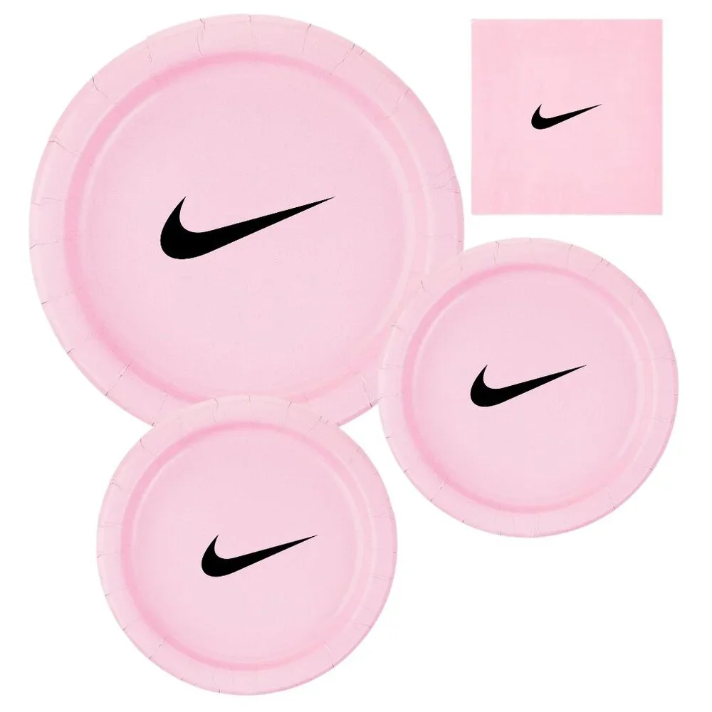 Custom Retro Basketball Party Tableware Set | Pink with Black Design | 45PCS
